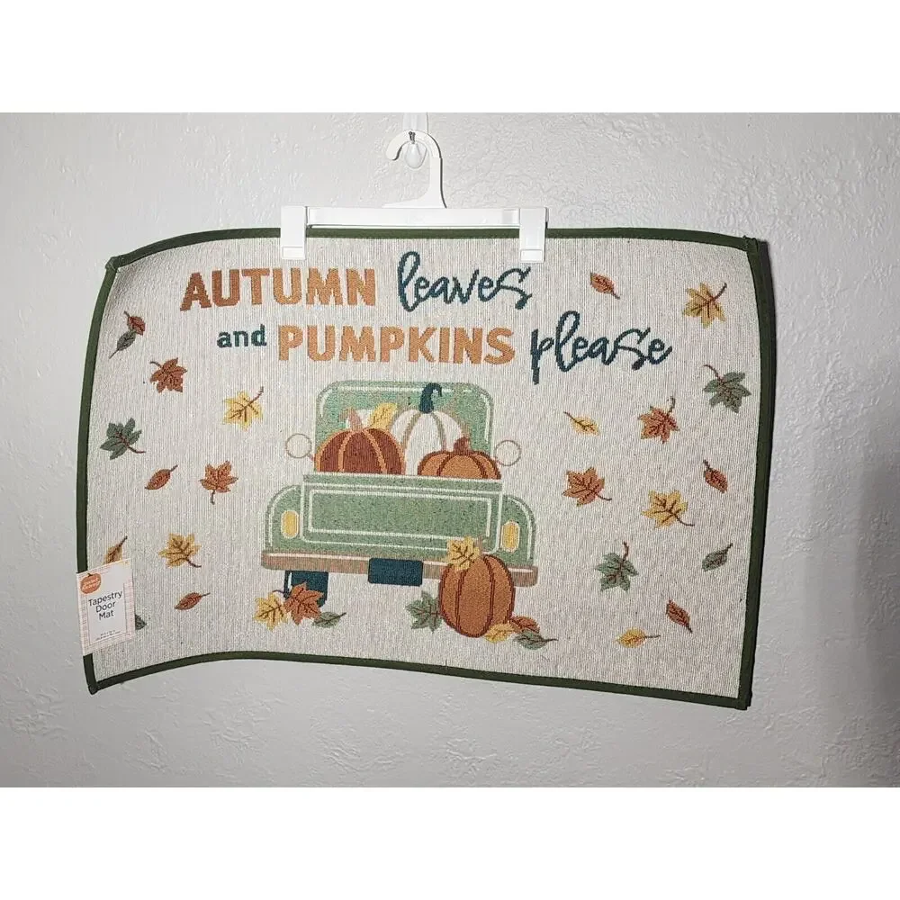 Perfect Harvest Tapestry Door Mat ~ Autumn Pumpkins 20 